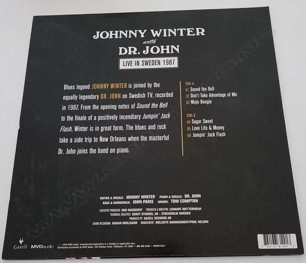 Johnny Winter with Dr. John, Live In Sweden 1987 Image 1++